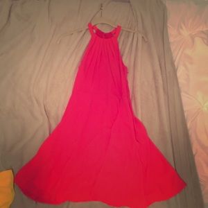 Express Red High Neck Party Dress